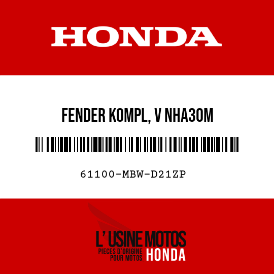 image de 61100-MBW-D21ZP FENDER KOMPL, V NHA30M 