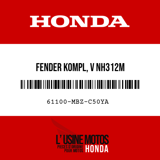 image de 61100-MBZ-C50YA FENDER KOMPL, V NH312M