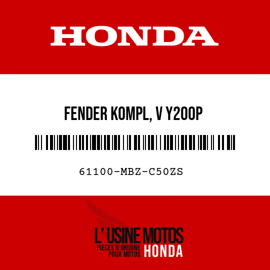 image de 61100-MBZ-C50ZS FENDER KOMPL, V Y200P 