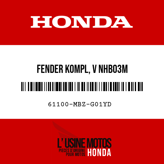 image de 61100-MBZ-G01YD FENDER KOMPL, V NHB03M