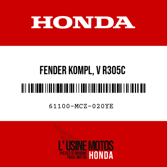 image de 61100-MCZ-020YE FENDER KOMPL, V R305C 