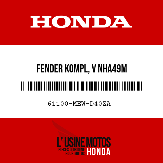 image de 61100-MEW-D40ZA FENDER KOMPL, V NHA49M