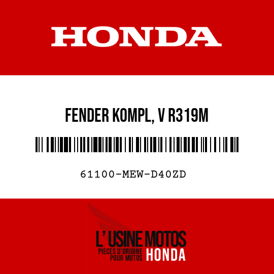 image de 61100-MEW-D40ZD FENDER KOMPL, V R319M