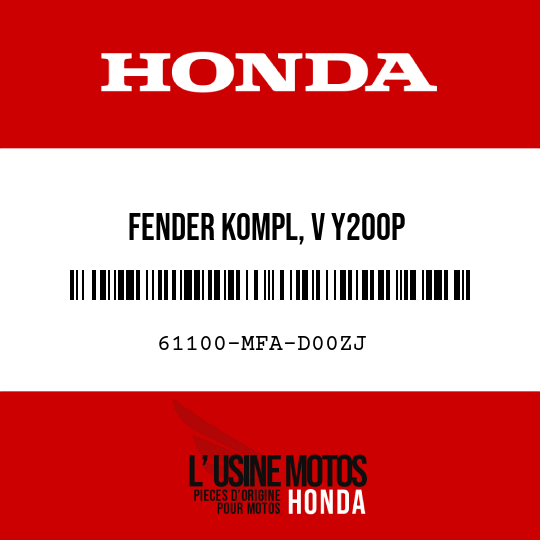 image de 61100-MFA-D00ZJ FENDER KOMPL, V Y200P