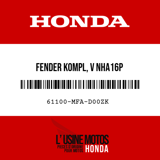 image de 61100-MFA-D00ZK FENDER KOMPL, V NHA16P