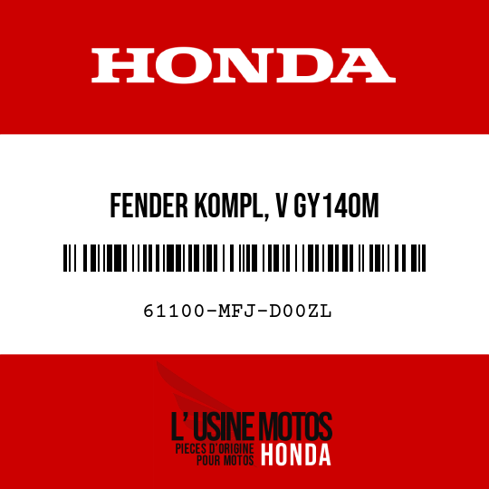image de 61100-MFJ-D00ZL FENDER KOMPL, V GY140M