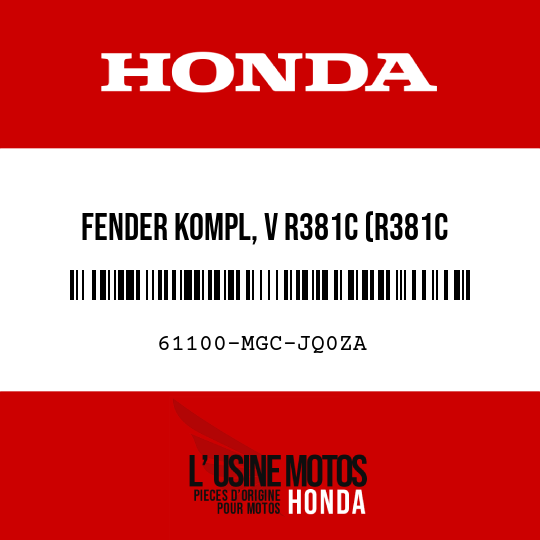 image de 61100-MGC-JQ0ZA FENDER KOMPL, V R381C (R381C CANDY-CHROMOSPHAERENROT)