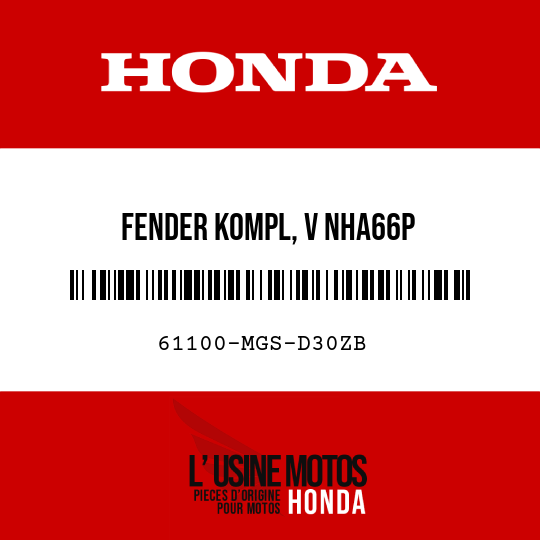 image de 61100-MGS-D30ZB FENDER KOMPL, V NHA66P