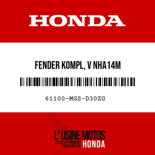 image de 61100-MGS-D30ZG FENDER KOMPL, V NHA14M