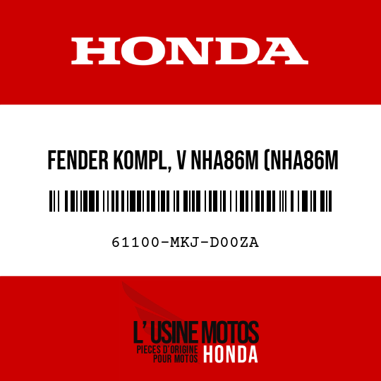 image de 61100-MKJ-D00ZA FENDER KOMPL, V NHA86M (NHA86M SCHWARZ-METALLIC, BADASS)