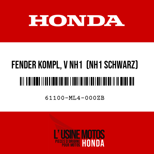 image de 61100-ML4-000ZB FENDER KOMPL, V NH1  (NH1 SCHWARZ)