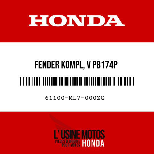 image de 61100-ML7-000ZG FENDER KOMPL, V PB174P 