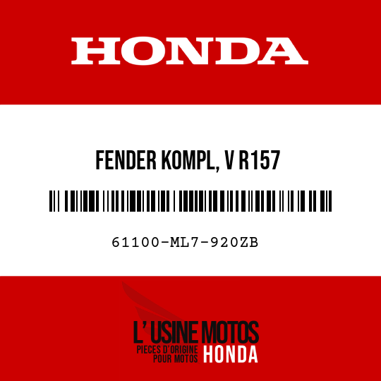 image de 61100-ML7-920ZB FENDER KOMPL, V R157 