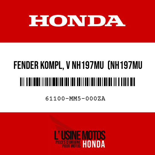 image de 61100-MM5-000ZA FENDER KOMPL, V NH197MU  (NH197MU KARAKORUM-GRAU-METALLIC-U)