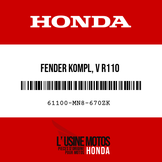 image de 61100-MN8-670ZK FENDER KOMPL, V R110 