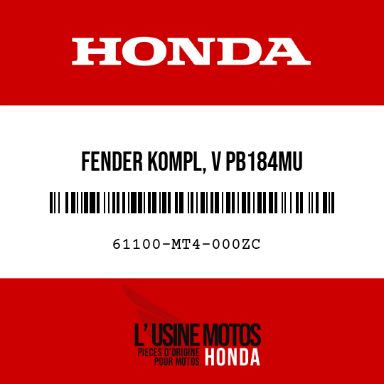 image de 61100-MT4-000ZC FENDER KOMPL, V PB184MU 