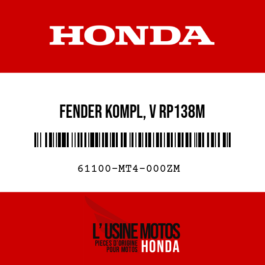 image de 61100-MT4-000ZM FENDER KOMPL, V RP138M 