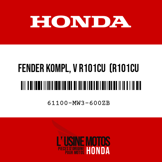 image de 61100-MW3-600ZB FENDER KOMPL, V R101CU  (R101CU KANDISGLANZROT-U)