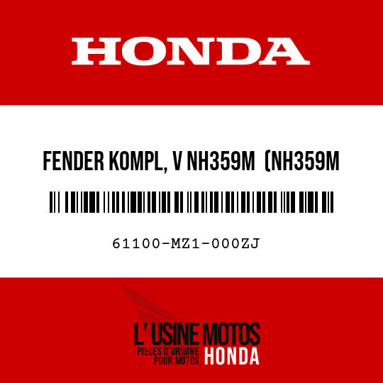 image de 61100-MZ1-000ZJ FENDER KOMPL, V NH359M (NH359M STUMMES SCHWARTZ-METALLIC)