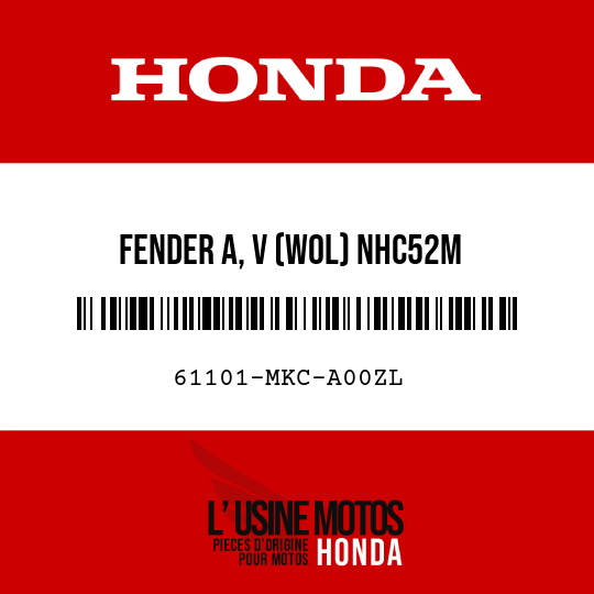 image de 61101-MKC-A00ZL FENDER A, V (WOL) NHC52M