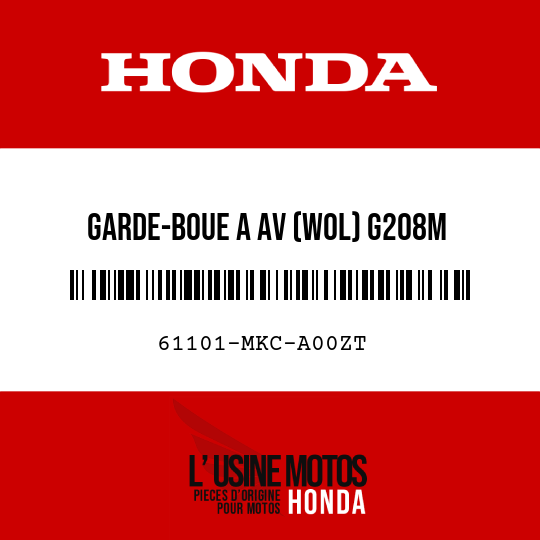 image de 61101-MKC-A00ZT GARDE-BOUE A AV (WOL) G208M