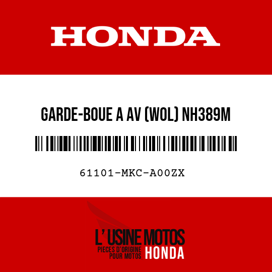 image de 61101-MKC-A00ZX GARDE-BOUE A AV (WOL) NH389M