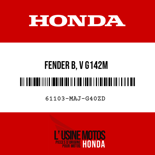 image de 61103-MAJ-G40ZD FENDER B, V G142M 