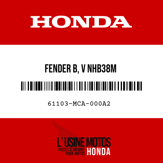 image de 61103-MCA-000A2 FENDER B, V NHB38M