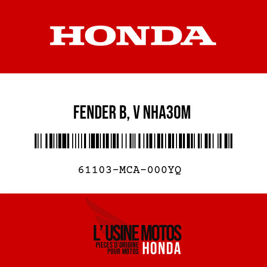 image de 61103-MCA-000YQ FENDER B, V NHA30M
