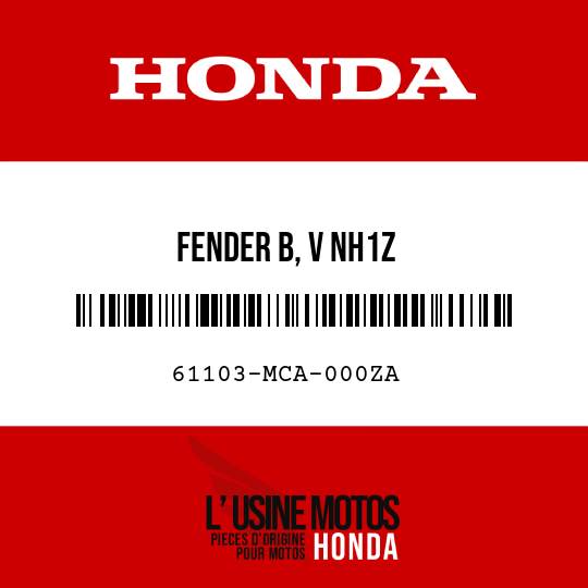 image de 61103-MCA-000ZA FENDER B, V NH1Z 