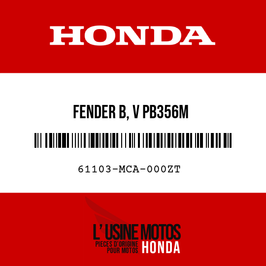 image de 61103-MCA-000ZT FENDER B, V PB356M 