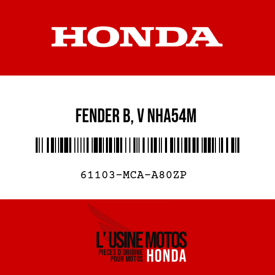 image de 61103-MCA-A80ZP FENDER B, V NHA54M