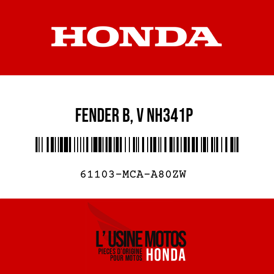 image de 61103-MCA-A80ZW FENDER B, V NH341P