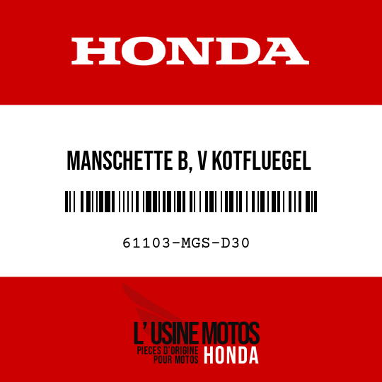 image de 61103-MGS-D30 MANSCHETTE B, V KOTFLUEGEL