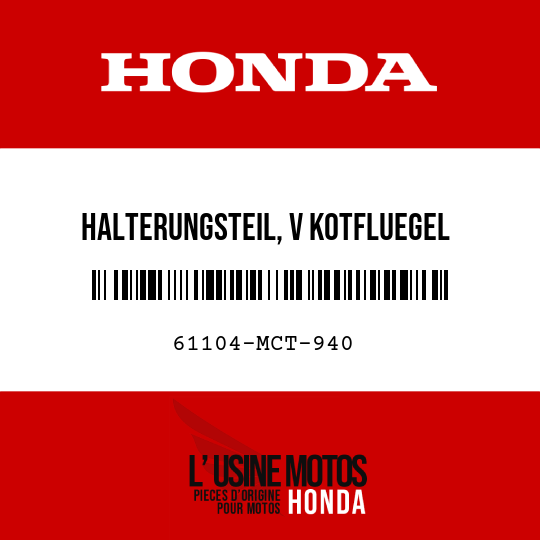 image de 61104-MCT-940 HALTERUNGSTEIL, V KOTFLUEGEL