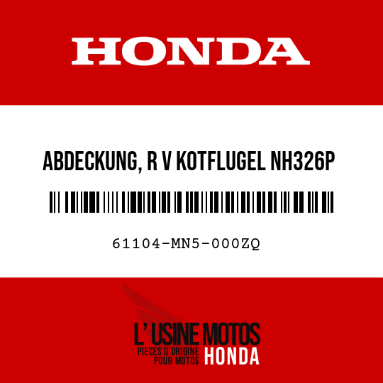 image de 61104-MN5-000ZQ ABDECKUNG, R V KOTFLUGEL NH326P 