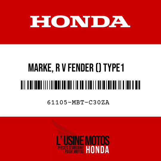 image de 61105-MBT-C30ZA MARKE, R V FENDER () TYPE1