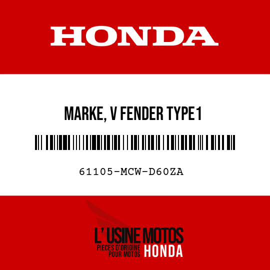 image de 61105-MCW-D60ZA MARKE, V FENDER TYPE1
