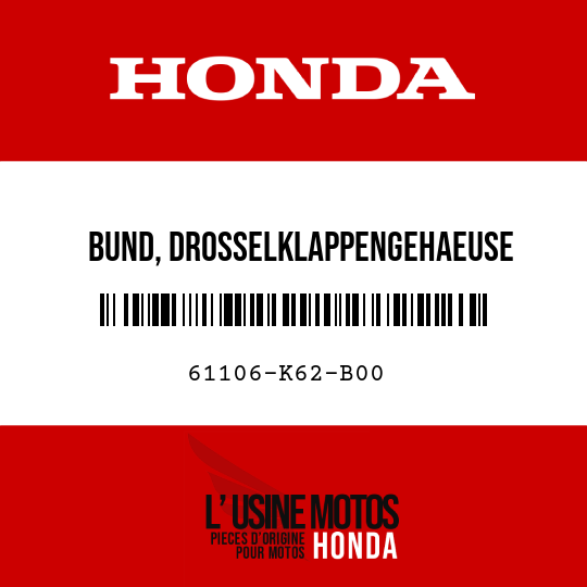 image de 61106-K62-B00 BUND, DROSSELKLAPPENGEHAEUSE