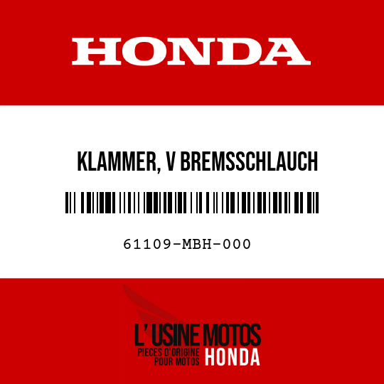 image de 61109-MBH-000 KLAMMER, V BREMSSCHLAUCH