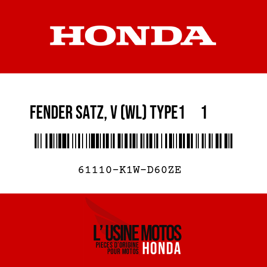 image de 61110-K1W-D60ZE FENDER SATZ, V (WL) TYPE1 1 (TYPE1 1 )