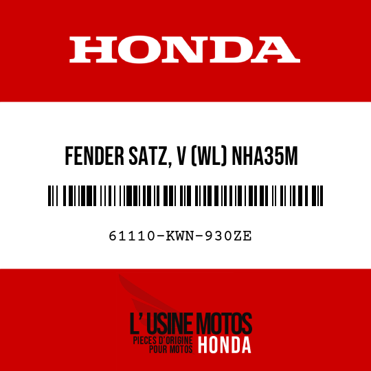 image de 61110-KWN-930ZE FENDER SATZ, V (WL) NHA35M