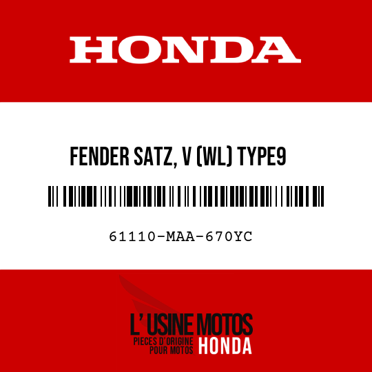 image de 61110-MAA-670YC FENDER SATZ, V (WL) TYPE9 