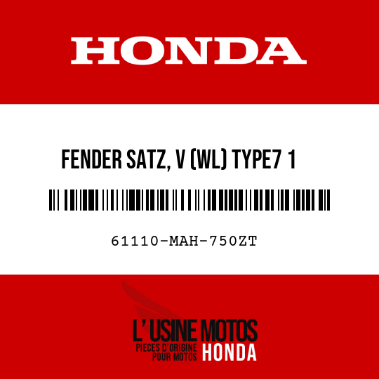 image de 61110-MAH-750ZT FENDER SATZ, V (WL) TYPE7 1 