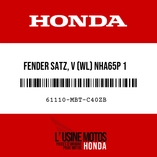 image de 61110-MBT-C40ZB FENDER SATZ, V (WL) NHA65P 1 