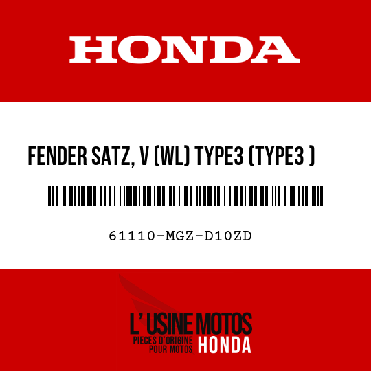 image de 61110-MGZ-D10ZD FENDER SATZ, V (WL) TYPE3 (TYPE3 )