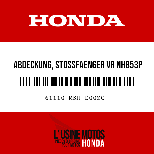 image de 61110-MKH-D00ZC ABDECKUNG, STOSSFAENGER VR NHB53P (NHB53P BLENDPERLWEISS)