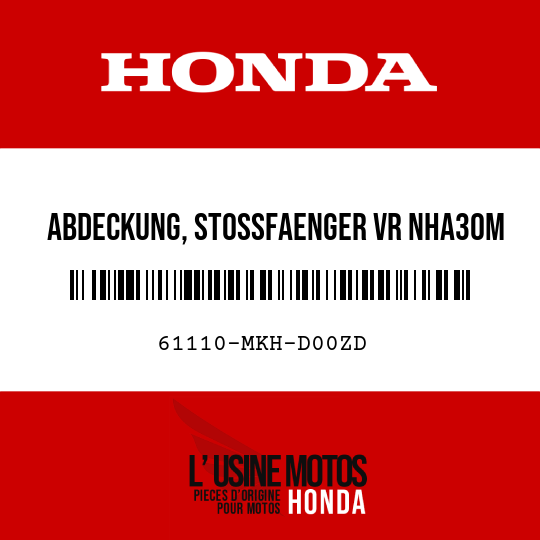 image de 61110-MKH-D00ZD ABDECKUNG, STOSSFAENGER VR NHA30M (NHA30M DIGITAL, SILBER-METALLIC)
