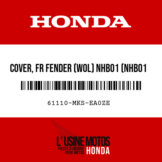 image de 61110-MKS-EA0ZE COVER, FR FENDER (WOL) NHB01 (NHB01 GRAPHITE BLACK)
