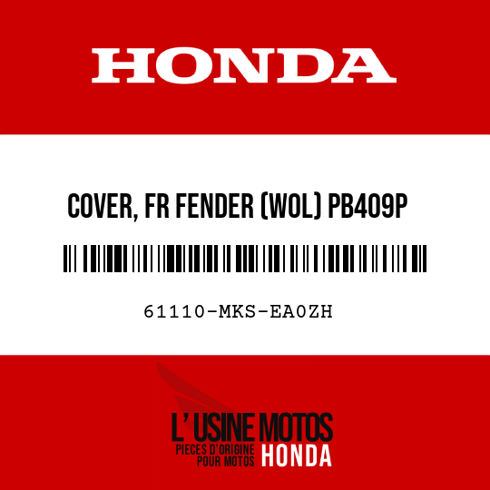 image de 61110-MKS-EA0ZH COVER, FR FENDER (WOL) PB409P (PB409P PEARL HAWKSEYE BLUE)